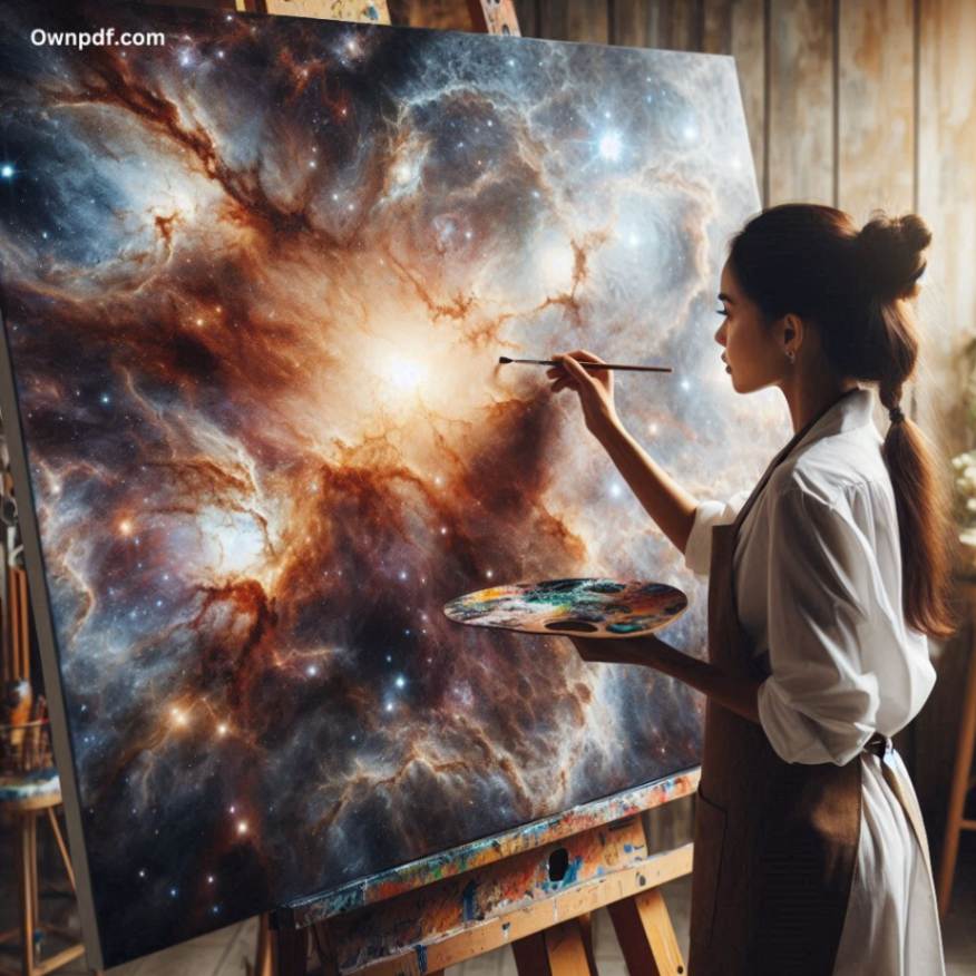 Artist Painting a Galaxy